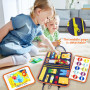 Vlecexs Montessori Jeux Plaque Activité Couverture 91 Sensorielle Apprentissage Jouets Enfants Garçons Filles 1 2 3 4 Ans Voyage