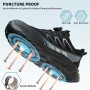BAXIWUY Chaussures de Sécurité Hommes Légère Basket Securite Femme Chaussures de Travail Embout en Acier Respirantes Antidérapan