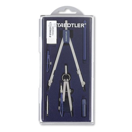Staedtler Mars Basic 559 C07 - Compas Technique De Précision + Tire-Ligne Et Manche + Balustre Avec Élément Mine Et Tire-Ligne -