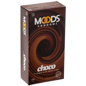 MOODS Choco Lot de 12 préservatifs au goût chocolat pour les amateurs de plaisir