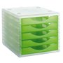 Classeur modulaire Archivo 2000 ArchivoTec Serie 4000 5 tiroirs Translucide Din A4 Vert clair (34 x 27 x 26 cm)