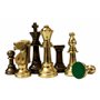 StonKraft Jeu d'échecs à collectionner, marbre noir et pierre de malachite + figurines d'échecs en laiton, pierre décorative, dé