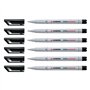 STABILO Lot de 6 Feutres pour Transaprent OHPen encre soluble Pte fine noir