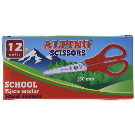 Alpino PT0001 Boîte de 12 Ciseaux scolaires Couleurs Assorties
