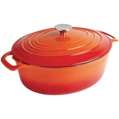 Vogue GH311 Cocotte ovale en fonte Orange 110 x 243 x 295 mm 5 l