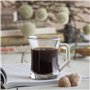 LAV 6 pièces Zen + Verre Tasse de café Set - Style Moderne Sqaure poignée thé/café Lunettes - Clair - 225ml