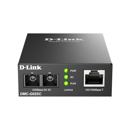 D-Link DMC-G02SC/B Convertisseur multimédia multimode 100/1000Base-t vers 1000Base-SX SC (550 m)