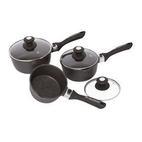 Schumann Professionnel - Lot de 3 Casseroles 16/18/20cm - Compatible Tous feux dont Induction - Fonte d'Aluminium Sans PFOA - Ma