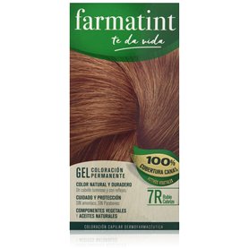 Farmatint Gel 7R Rubio Cobrizo. Tinte permanente. Cabello natural y color duradero. Sin amoníaco ni parabenes ni parafinas ni si