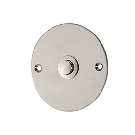 HUBER bouton de sonnette en métal - bouton de sonnette I en laiton chromé - bouton-poussoir HUBER bouton de sonnette en métal - bouton de sonnette I en laiton chromé - bouton-poussoir