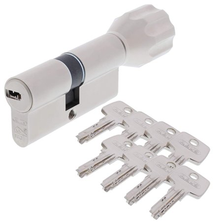 ABUS - EC550 Profil-Cylindre à bouton Longueur Z40/K40mm avec 8 Clés
