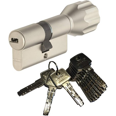 ABUS - EC550 Profil-Cylindre à bouton Longueur Z50/K40mm avec 10 Clés