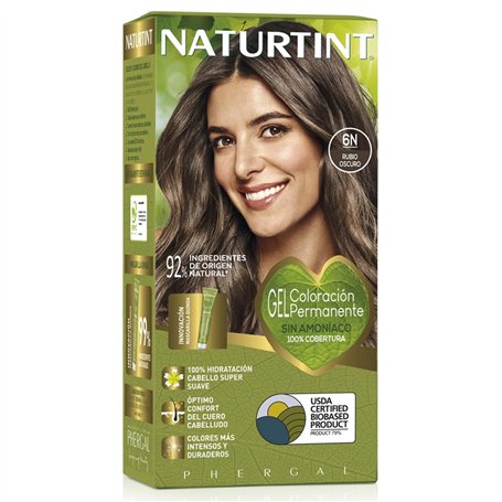 Naturtint 6N. BLOND FONCÉ | Coloration permanente | 100% Couverture Cheveux Blancs | Couleur Naturelle et Longue Durée | Teintur