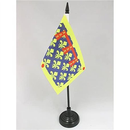 AZ FLAG - Drapeau De Table Pas-de-Calais - 15x10 cm - Mini Drapeau Du Département Calaisien De Bureau 100% Polyester Avec Hampe