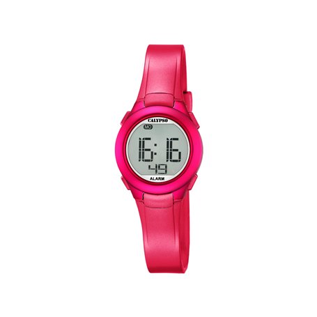 CALYPSO K5677/4 Montre numérique Unisexe avec écran LCD et Bracelet en Plastique Rose