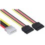 POPPSTAR 1x 10 cm Adaptateur d'alimentation Sata 3 Câble en Y (répartiteur de câble d'alimentation - 1x 4-pin Molex mâle vers 2X
