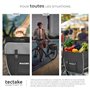 TecTake® Double Sacoche de vélo Porte-Bagage 35L Imperméable Accessoire Velo avec Bandes réfléchissantes & Poches Filets pour Bi