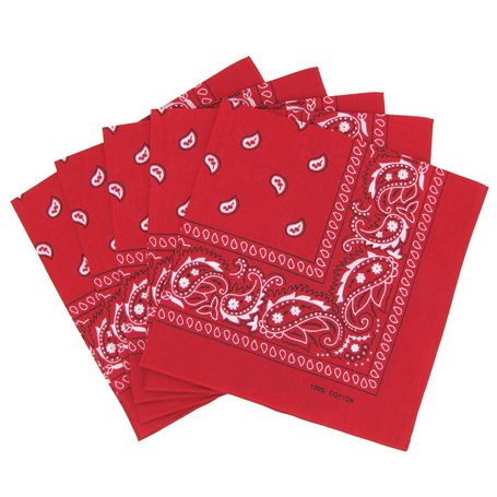 Lot de 5 bandanas paisley rouges