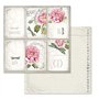Stamperia Bloc Papier Scrap double Face 10 feuilles 30,5x30,5 (12"x12") - Lettres et fleurs rose, vert. SBBL22
