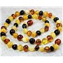 unisex Collier Ambre 33cm.+Bracelet 14cm.- 100% Plus Haute Qualité Certifié l'Ambre la Baltique Authentique Collier Perles de Pl