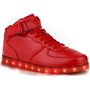 PADGENE Chaussures de Sport Montantes à LED Clignotantes Femme/Homme Rechargeables par USB (Rouge, 37 EU)