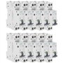 Lot de 10 Disjoncteurs électriques phase + neutre 20A