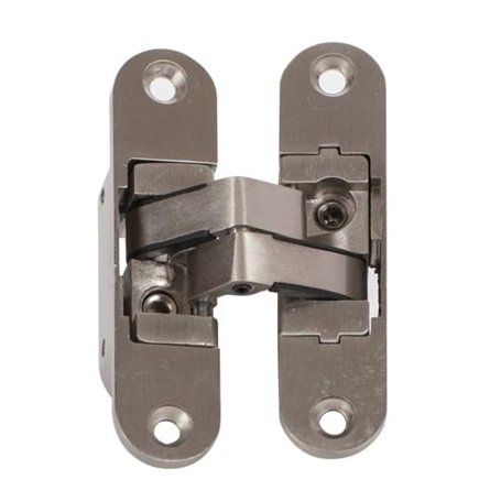 1 Charnière Invisible "KLOSE besser" - 3D Aluminium. Couleur Inox Satiné. - Gauche