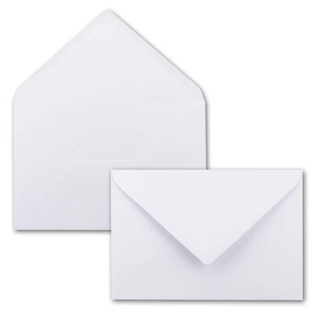 100x enveloppes DIN B6 - blanc - rabat pointe - 180 x 125 mm - 120 g/m² - collage humide sans fenêtre