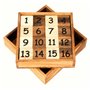 Logica Jeux Art. Taquin - Casse-Tête Mathématique en Bois Précieux - 2 Jeux en 1 - Difficulté: 2/6 Moyen+4/6 Extreme - Version d