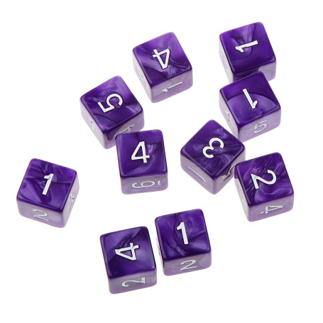 MagiDeal 10pcs 16mm Dés Multi-Faces Dices Six Faces D6 D & D RPG Jeu Jouet Cadeau (Divers) - Violet