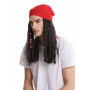 WIG ME UP - A72325-P1 Perruque longue noire perles et bandane dame homme carnaval halloween pirate flibustier rasta