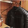 Hangerworld 5 Cintres 45cm en Acier Renforcé à Revêtement Noir et Lisse avec Barre Pantalon pour Vestes