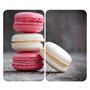 WENKO Protection plaque de cuisson "Macarons" en verre trempé | Pour toute plaque | Couvre plaque de cuisson, planche à découper