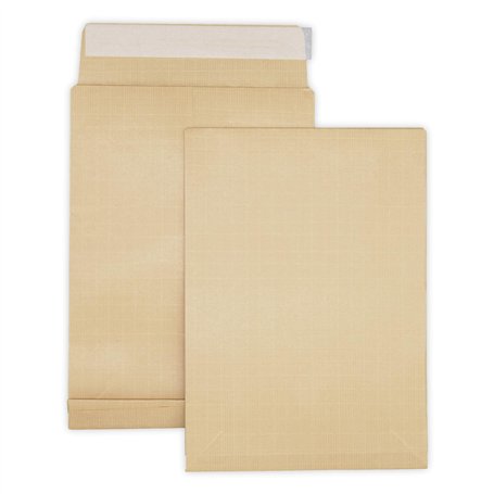 Lot de 250 enveloppes - pochettes à soufflet C4 229 X 324 + 30 MM papier kraft marron ecru 120g fermeture bande adhésive autocol