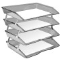 Acrimet Facility Bac à Courrier à 4 Niveaux/Charge Latérale A4, Organiseur de Bureau, en Plastique (Couleur Gris Fumé)