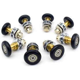 Lot de 8 roulettes partielles pour porte de douche - 25 mm de diamètre