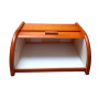 Boîte à pain en bois - Avec couvercle coulissant, Bois dense, Orange, Taille L