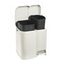 Tontarelli Lot de 2 Poubelles pour le tri sélectif Patty couleur crème 13 + 8 L - 39 x 32