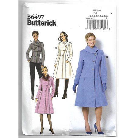Butterick Patterns 6497 B5 Patrons/Miss Petite Veste et Manteau Patron de Couture