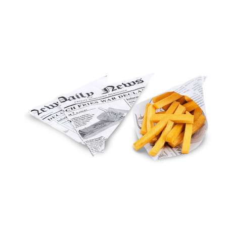 Kerafactum Lot de 20 Cornet frite Cornet Papier étanches à la graisse Papier Frites pour frite fish et chips Cornet de Frites mo