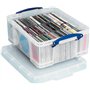 Really Useful Box Lot de 3 boîtes de rangement pour 93 CD/ 44 DVD -Transparent - 18 l - 480 x 390 x 200 mm