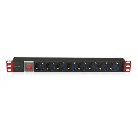 Techly I-Case STRIP-81UD unité de Distribution d'énergie 8 Sortie(s) CA 1U Aluminium