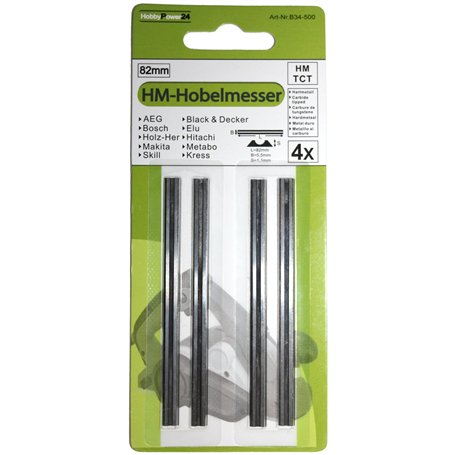 HM Lot de 4 lames de rabot réversibles pour rabot Einhell TE-PL 850