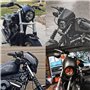 Coque de phare avant KaTur - Kit de support de pare-soleil pour projecteur à fourche - Pour les Harley Sportster Cafe Drag Dyna 