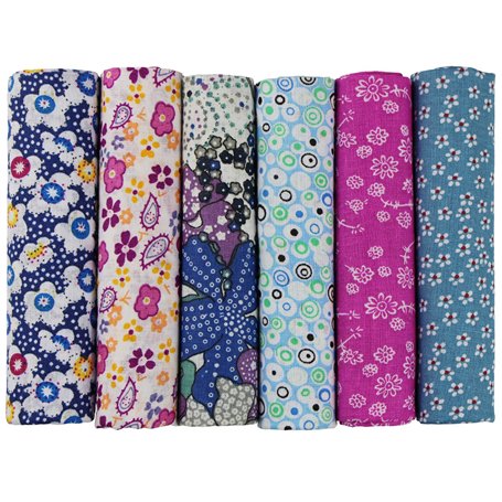 6pcs 50 x 50 cm Patchwork coton tissu DIY Fait à la main en tissu à coudre Quilting Designs Différents (U-B902)