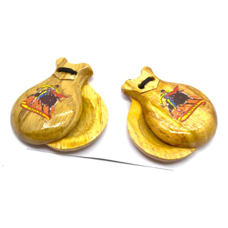 ESPANOL CASTAGNETTES BOIS NATUREL POUR ADULTES bois massif