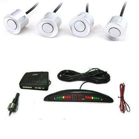 Kit 4 capteurs de stationnement blancs Cicalino sonore Affichage LED pour voiture/caravane