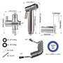 Bretoes en acier inoxydable Douchette bidet Pulvérisateur de WC – Bidet Pulvérisateur – pour une hygiène intime et bassin de lit