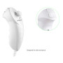 2 Packs Nunchuk Nunchuck contrôleur de Jeu Vidéo à Distance pour Nintendo Wii Console Wii U Blanc