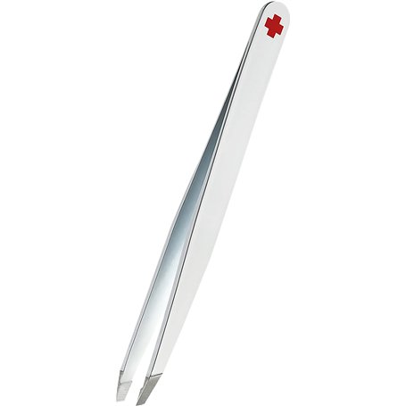 Pince à epiler elite Rubis Swiss Cross- antidérapante - Pince à épiler poils incarné - blanc